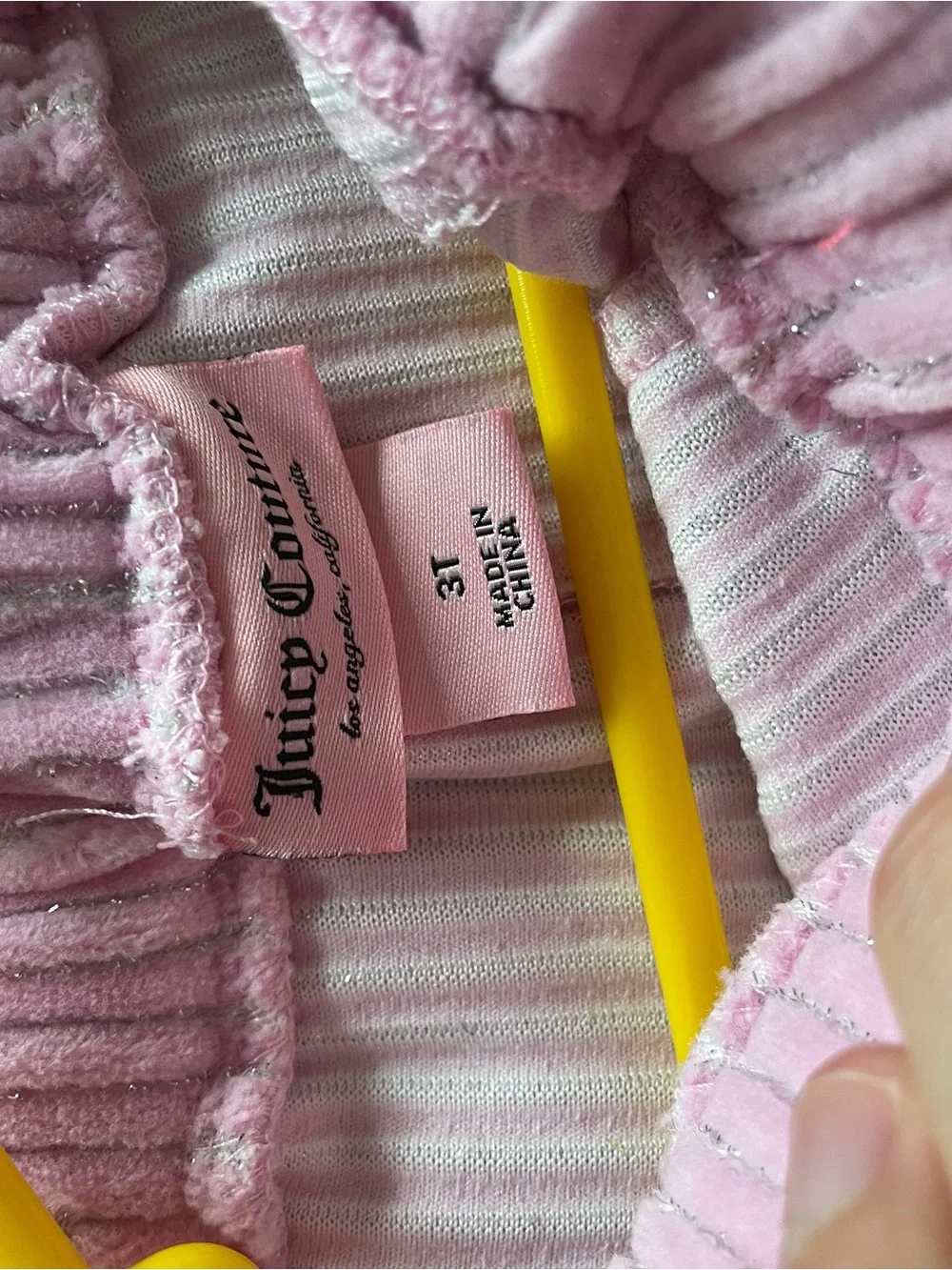 NWOT Juicy Couture Toddler Pink and Metallic Velour Ribbed Hoodie & Jogger Set